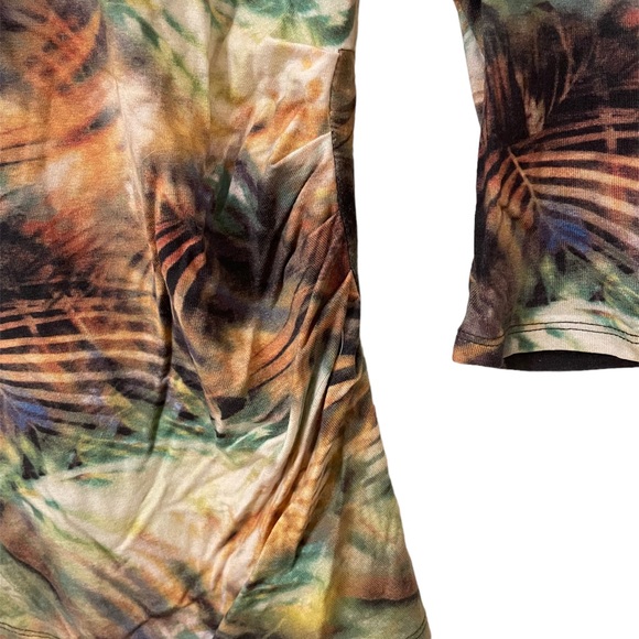 Linea Domani 3/4 sleeve top in earthy tones - Picture 3 of 5